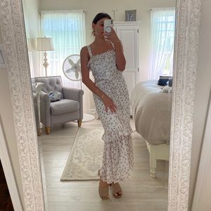 Lulu's White/Cream Floral Midi Maxi Sundress S Small